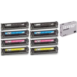 HP 125A Toner Multipack Replacement with Free Paper (CB540/1/2/3A) - 8 Pack