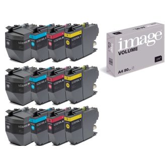 Brother LC3219XL Ink Cartridges Replacement with Free Paper - 12 Pack
