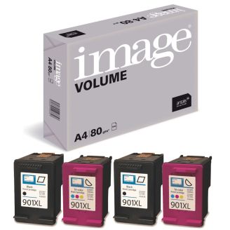 HP901XL Ink Multipack Refill with Free Paper - 4 Pack