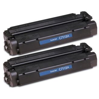 Compatible HP 15A Black Toner Cartridge (C7115A) - 2 Pack