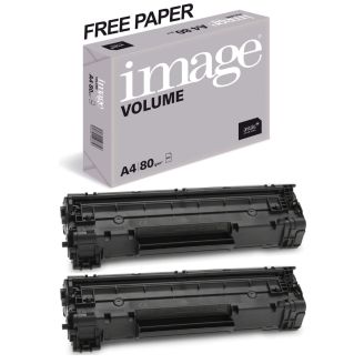 HP 85A Toner Cartridge Replacement with Free Paper (CE285A) - 2 Pack