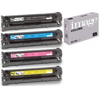 HP 125A Toner Multipack Replacement  with Free Paper (CB540/1/2/3A)