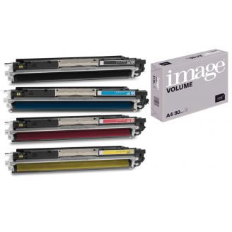 Compatible HP 126A Multipack Toner Cartridges with Free Paper (CE310/1/2/3A)