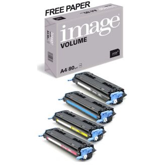 Compatible HP 124A Multipack Toner Cartridges with Free Paper (Q6000/1/2/3A)