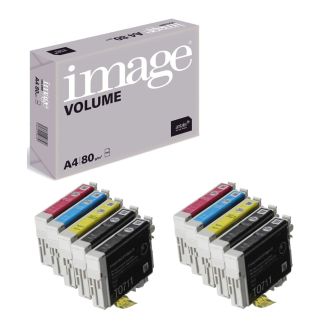 Epson T0715 Multipack Ink Replacement with Free Paper (Cheetah) - 10 Pack