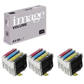 Epson T0715 Multipack Ink Replacement with Free Paper (Cheetah) - 12 Pack