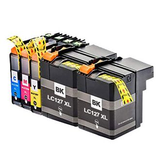 Compatible Multipack Brother LC127XL / LC125XL Ink Cartridges - 5 Pack