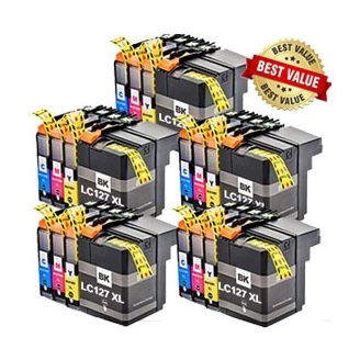 Compatible Multipack Brother LC127XL / LC125XL Ink Cartridges - 20 Pack