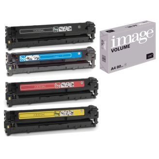 HP 128A Toner Multipack Replacement with Free Paper (CE320/1/2/3A)