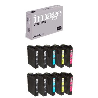 Epson 16xl Multipack Ink Replacement with Free Paper (T1636 Pen and Crossword) - 10 Pack