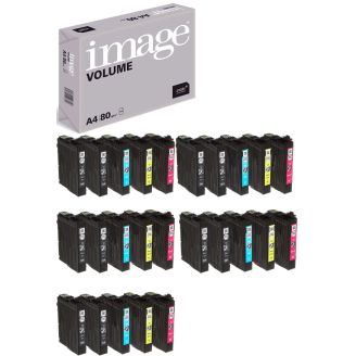 Epson 16xl Ink Replacement with Free Paper (T1636 Pen and Crossword) - 20 Pack