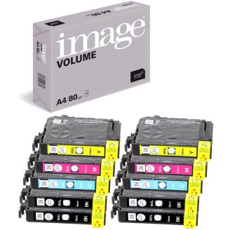 Epson 18xl Multipack Ink Replacement with Free Paper (T1816 Daisy) - 10 Pack