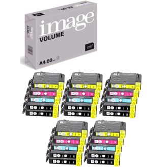 Epson 18xl Ink Replacement with Free Paper (T1816 Daisy) - 20 Pack