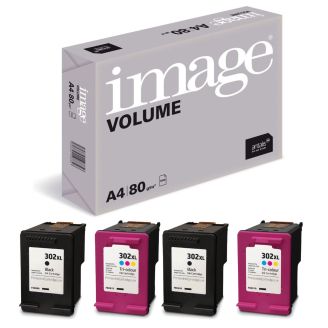 HP 302XL Ink Multipack Refill with Free Paper - 4 Pack
