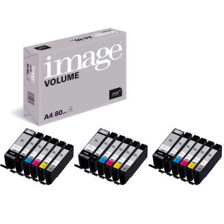 Canon Ink 571 Replacements with Grey & Free Paper - 18 Pack