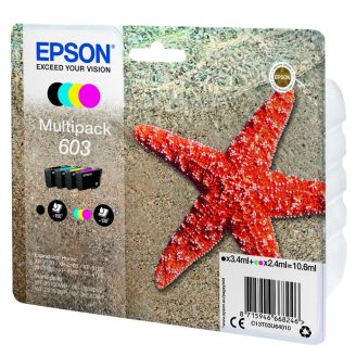 Original Epson 603 4 Colour Ink Cartridge Multipack - (C13T03U64010)