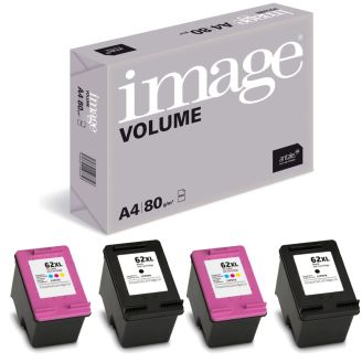 HP 62XL Ink Multipack Refill with Free Paper - 4 Pack
