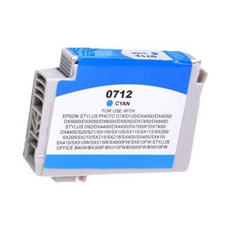 Epson T0712 Cyan Ink Cartridge Replacement (Cheetah)