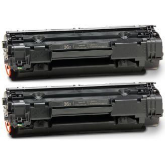 Compatible High Capacity HP 36X Black Toner Cartridge (CB436X) - 2 Pack
