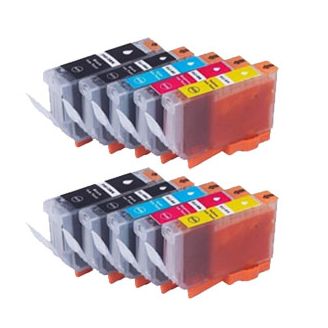 Compatible Canon CLI8 B/C/M/Y/PGI5 Black Ink- 10 Pack