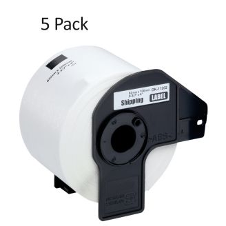 Compatible Brother DK11202 Black on White 62mm x 100mm 5 Pack