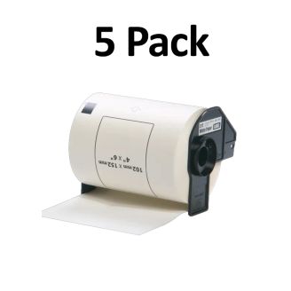 Compatible Brother DK11241 Black on White 102mm x 152mm - 5 Pack