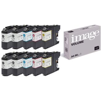 Brother LC223 Ink Cartridges Replacement with Free Paper - 10 Pack