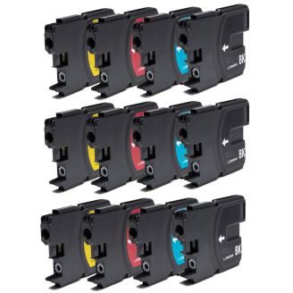 Compatible Multipack Brother LC980 / LC1100 Ink Cartridges - 12 pack