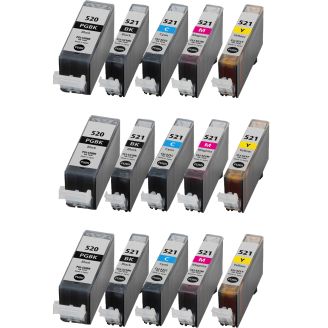 Compatible Canon CLI521 / PGI520 ink - 15 Pack