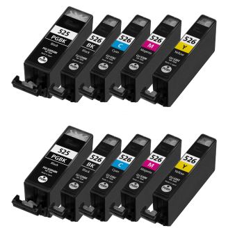 Compatible Multipack Canon CLi-526 & PGi-525 Ink Cartridges - 10 Pack