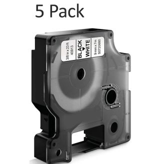 Compatible Dymo S0720680 40913 Black on white 9mm x 7m 5 Pack