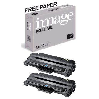 Samsung MLT D1052L Toner Cartridge Replacement with Free Paper - 2 Pack