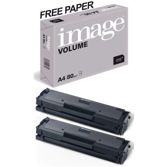 Samsung MLT D111S Toner Cartridge Replacement with Free Paper - 2 Pack