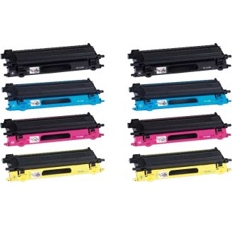 Compatible Brother TN135 8 Pack (TN135BK, TN135C, TN135M, TN135Y)