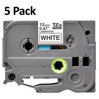 Compatible Brother TZE-231 Black on White Labelling Tape 12mm X 8m - 5 Pack