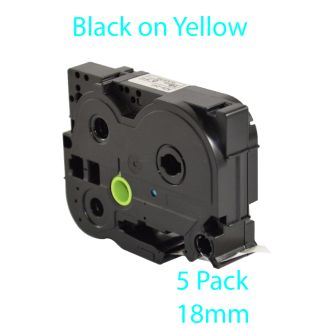 Brother TZe-641 Black On Yellow Laminated Adhesive Labelling Tape 18mm x 8m